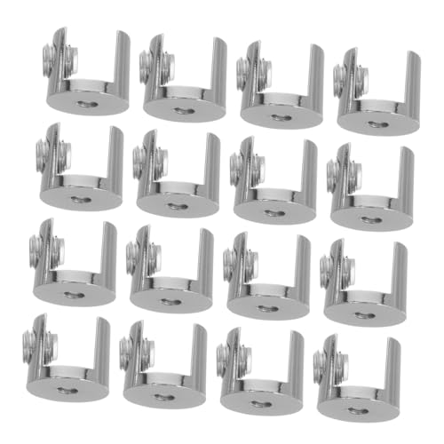 KONTONTY Lot De 16 Pinces À Verre Pour Salle De Bain Fixation Murale Fixation Pour Étagère En Métal En De Zinc Argenté