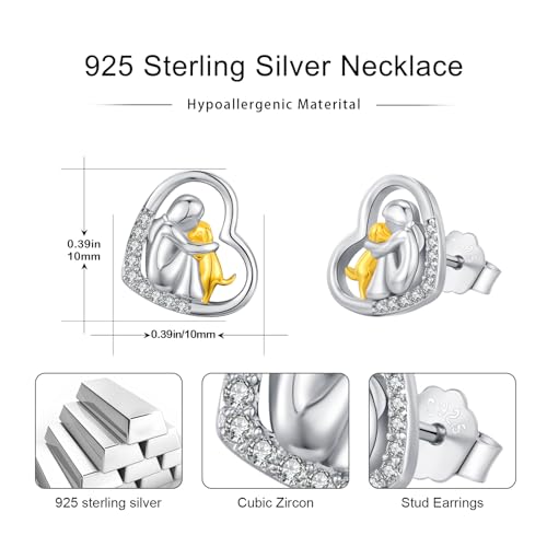 Image of 925 Sterling Silver Dog Earrings Cute Animal Puppy Stud Earrings Dog Jewelry Gifts for Women Girls Pet Lover Hypoallergenic Earrings for Sensitive Ears