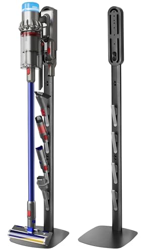 Staubsauger Halterung Ständer für Dyson Akkusauger Gen5 V16 V15 V12 V11 V10 V8 V7 V6, Kein Bohren Bodenständer Ladestation, Platzsparende Aufbewahrung, Zubehörhalter Speichern und Organisieren