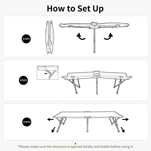 Naturehike Extra Wide Camping Cot for Adult, Oversize Portable Sleeping Camping Bed, Single Person Folding Camp Cot for Outdoor,Indoor,Patio,Beach,Hiking, Easy to Use with Carry Bag, Support 260lbs by Naturehike - Image 4