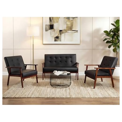JIASTING Mid Century Loveseat and Chair Set