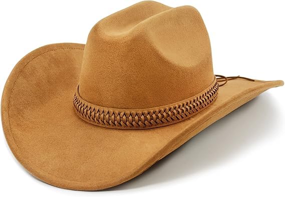 NALACAL Shapeable Wide Brim Cowboy Hat - Classic Felt Western Hat for Men & Women - Cattleman Style for Cowboys, Cowgirls, Beach & Outdoor Wear