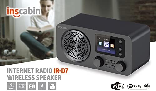 Inscabin D7 Internet DAB/DAB+ Digital Radio, Internet Radio/Digital Radio with Spotify Connect and Bluetooth (Black)