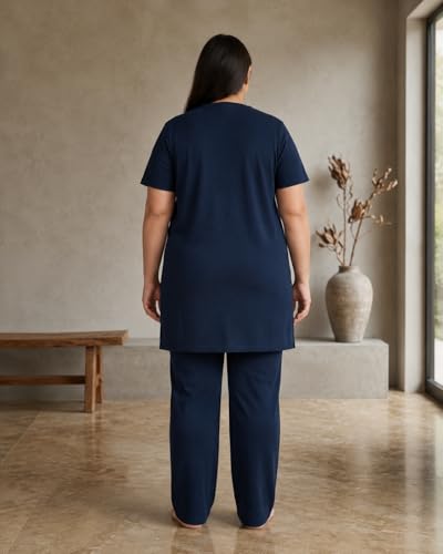 Image of In Love Women's Printed Cotton Plus Size Longline T-Shirt with Pockets | Cotton fabric - soft longline T-shirt with easy plus-size fit