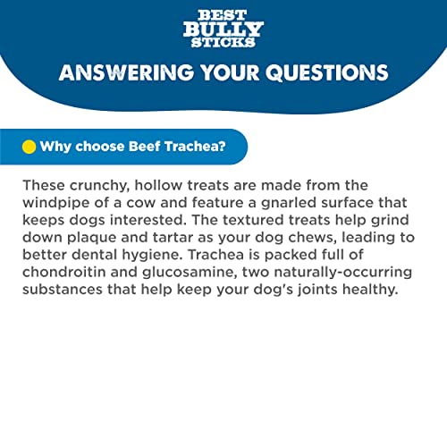 Best Bully Sticks 3TC Premium 3 Inch Beef Trachea Dog Chews (50 Pack) - All-Natural, Grain-Free, 100% Beef, Single-Ingredient Dog Treat Chew - Promotes Dental Health thumb #4