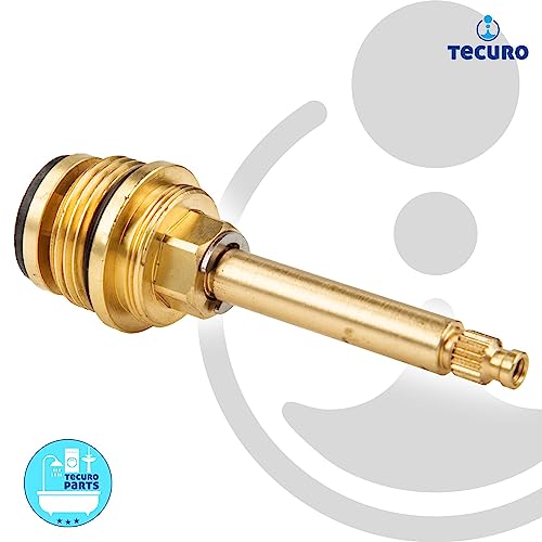 tecuro Ventiloberteil für Unterputz-Absperrventile 3/4 Zoll mit Innengewinde M 4 und Zahnkranz, Messing blank