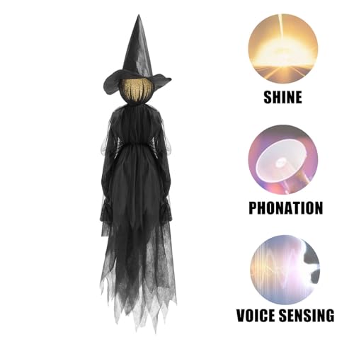 Sorcière Halloween extérieur et accessoires de jardin sonores - 5