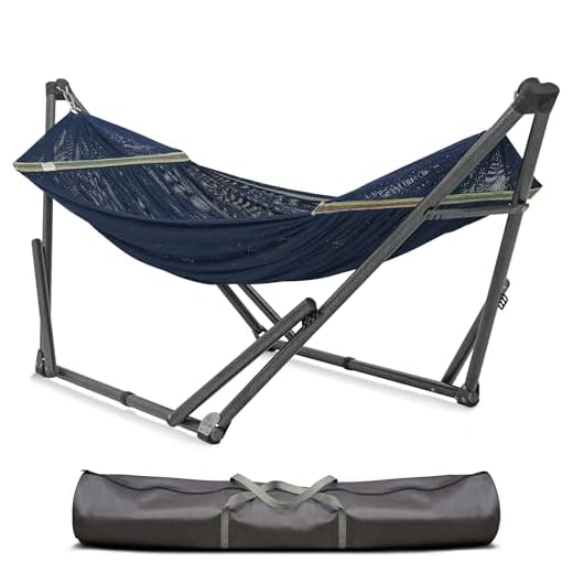 Tranquillo Uniki Adjustable Hammock Stand Collapsible, Camping Hammock and Stand 550 lbs Capacity Double Hammock Stand, Foldable Sturdy Noiseless Stand, for Active Life Carry Bag Included, Aegean