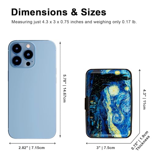 Image of Aluminum Wallet RFID Blocking Slim Metal Business ID Credit Card Holder Hard Case