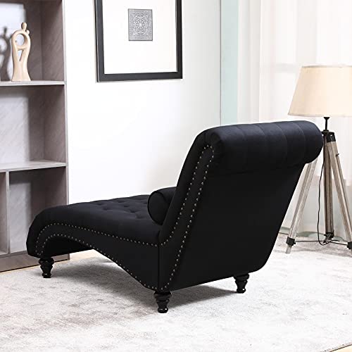 image for ONPNO Tufted Velvet Chaise Lounge Indoor, Leisure Accent Chair Upholst