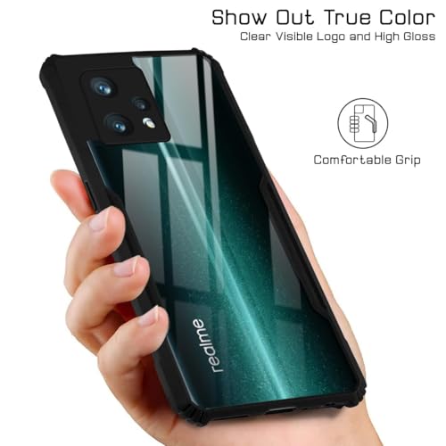 Image of Jkobi Back Case Cover for Realme 9 Pro Plus | Realme 9 4G (Shockproof with Polycarbonate Clear Panel | Professional Black)