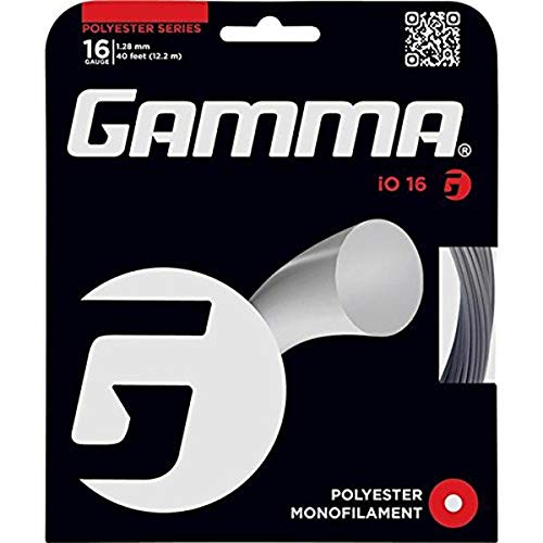 Cordage Gamma Sports IO 16g noir : puissance et prise d'effet maximales au tennis