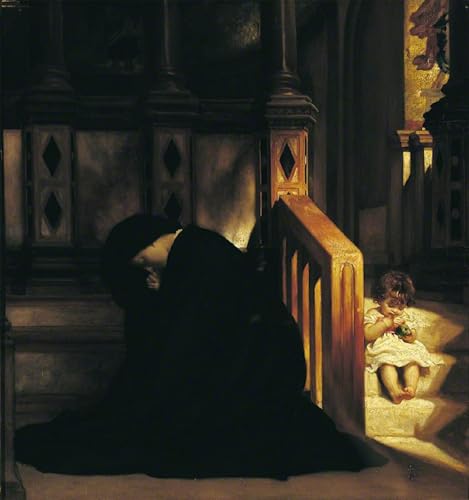 Toile moderne La Preghiera Della Vedova, impression d'art premium de Lord Frederick Leighton