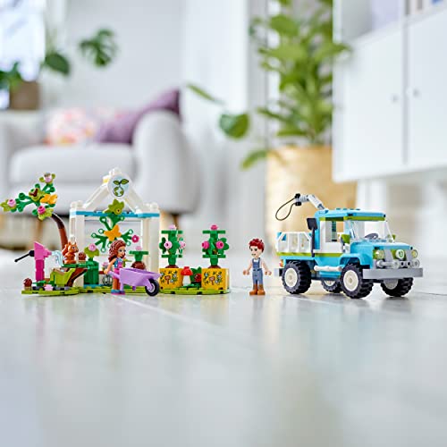 Image of LEGO 41707 Friends The Tree Planter Truck Car Construction Toy with Animal Figurines, Gardening for Girls and Boys Aged 6+