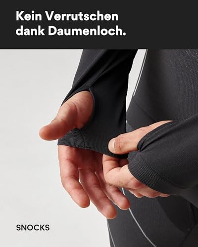 Snocks Thermounterwäsche Herren - Atmungsaktives und warmes Material, Perfekte Passform, Ideal für Verschiedene Sportarten - Skiunterwäsche, Funktionsunterwäsche - Gr. XL - Farbe Schwarz