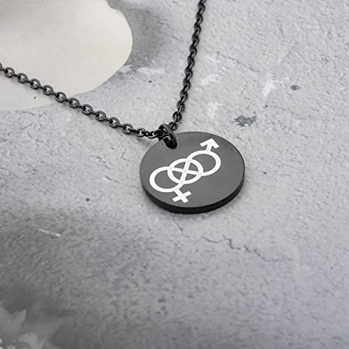 CENWA Bisexual Pendant Necklace Proud Symbolic LGBT Jewelry Gay Pride Bisexual Pride Necklace LGBT Pride Gift2