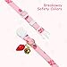 Sibba 2Pcs Cat Collar Breakaway, Cotton Cats Collars with Bells, Pink Strawberries and White Heart Shaped Pendant for Girl Boy Kittens, Adjustable 7-12 Inch