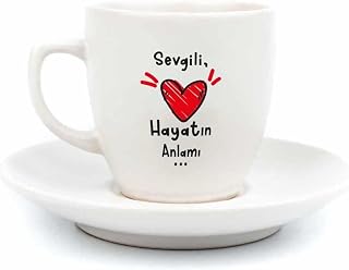 PALTO TASARIM Sevgili, Hayatın Anlamı... Krem Türk Kahvesi Fincanı