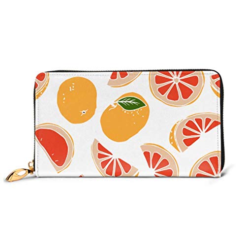 Preisvergleich Produktbild JHGFG Mode Handtasche Reißverschluss Brieftasche Muster Grafik Grapefruits Telefon Kupplung Geldbörse Abendkupplung Blockieren Leder Brieftasche Multi Card Organizer