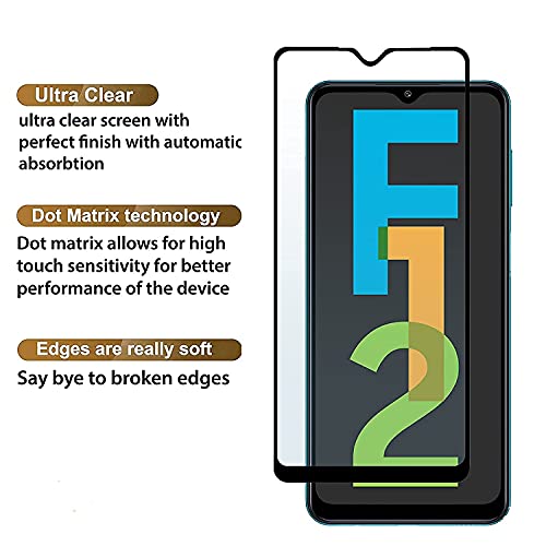 Image of Screen Protector for Samsung Galaxy F12 | M12 | A12 (Black) Tempered Glass Edge-to-Edge 6D Screen Guard With Installation Kit