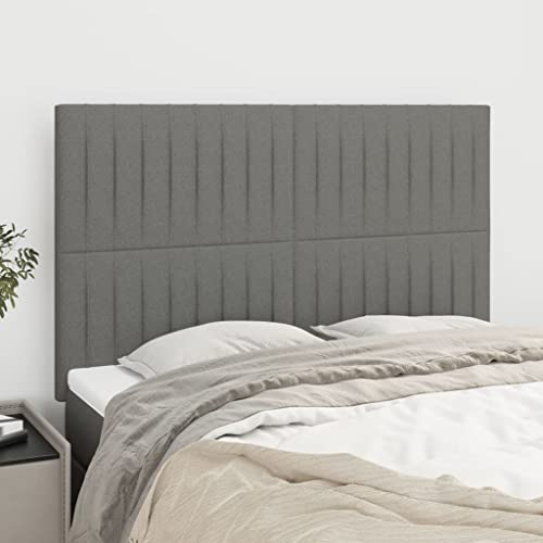 Xichuzi Cabeceros 4 Unidades Tela Gris Oscuro 72x5x78/88 cm, Cabeceros Cama, Cabeceros Moderno, Cabezales Cama, Muebles Habitacion, Cama Cabeza, Mueble Cabecero - 3116569