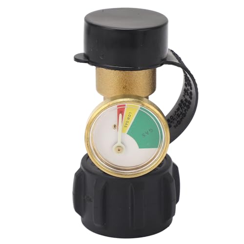 Natudeco Gas Gauge with Leak Detector,Level Indicator Pressure Meter Universal Adapter for RV Camping Barbecue Oven Compatible with QCC1 Type 1 Connections