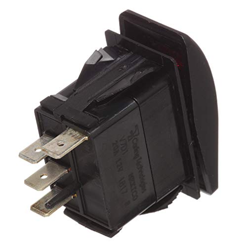 Seachoice Illuminated Contura Rocker Switch, DPDT, 4 Terminal, Momentarily On/Off/On, White