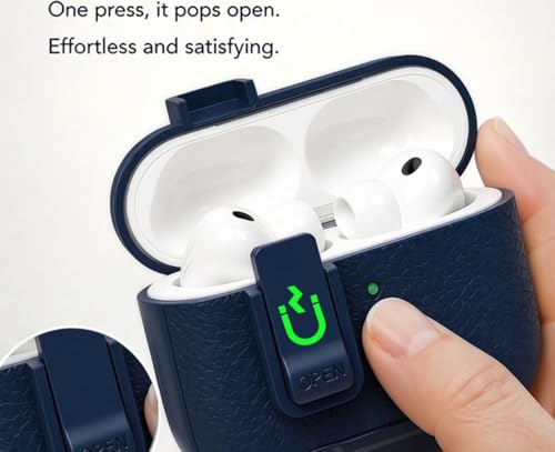 Image of for Leather AirPods Pro 3 Case 2025| Cute iPod Air Pods Pro 3 Case with Magnetic Lock | with Phone Holder & Keychain | Airpods 3 Pro Cases for Man Women(Model A2700 /A2931)(Blue)