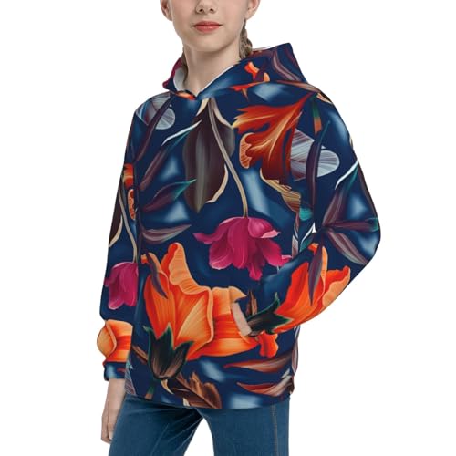 Tropical Flower Kid Hoodies Boys Sweatshirts Girls Pullover with Pocket2
