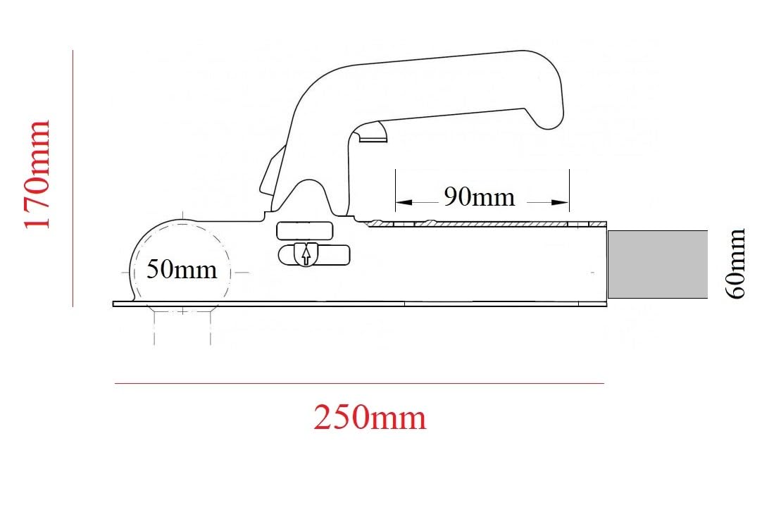 Tête D'Attelage Remorque Avec Boîtier - Compatible Boule 50mm, Timon Rond 60mm Avec Vis