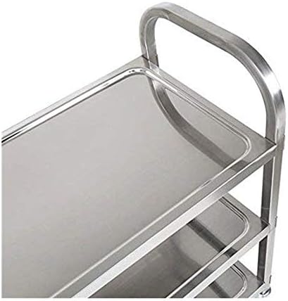 Nisorpa 3 Tier Stainless Steel Catering Trolley Wheels Utility Cart Kitchen Cart Serving Trolley with Locking Wheels for Kitchen Hotels - 750x400x835MM