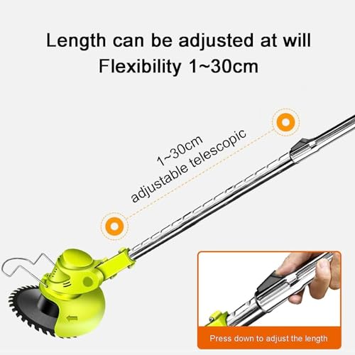 FfiMe Cortacésped inalámbrico, cortacésped eléctrico inalámbrico, cortacésped inalámbrico, cortacésped de jardín con batería 3 en 1, para Limpieza de malezas y árboles de Flores Green - imagen 4