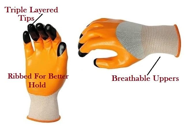 Aarav Gardening Pruner, Scissor & Gloves | Plant Cutter | Multipurpose Durable Hand Gloves | Garden Cutter | Flower Cutter | Kitchen & Gardening Gloves | Farming Gloves | Stem Scissors - Set of 3 3