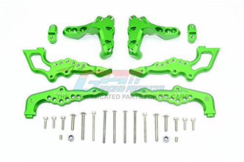 Support amortisseur arrière en aluminium vert pour LOSI Super Baja Rey 1:6 4WD - Pièce d'upgrade