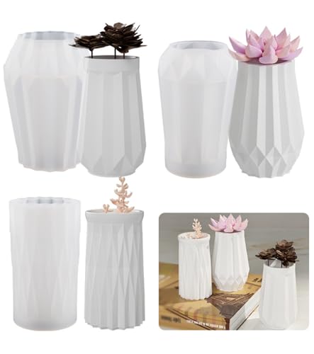 Octonyluck 3 Stück Vasen Silikonform Gießformen