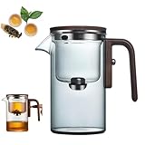 Enchantipot - Tetera mágica Enchantipot de 520 ml, tetera de vidrio con separación de agua con mango de madera, tetera mágica con filtro infusor, tetera mágica con control de presión para tetera