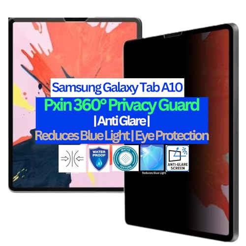 Image of Pxin Tablet privacy Guard compatible with Samsung Galaxy Tab A10 | Privacy screen protector | Anti Glare | Anti Spy Screen | Reduces blue light | 360 degree Privacy Screen | Eye Protection