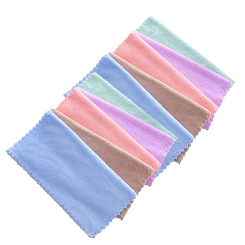 GOOHOCHY 10 pièces Serviettes Microfibre Visage et Réutilisables Chiffons Démaquillants Lavables et Compactes Aléatoires Couleur Aléatoire Couleur Aléatoire