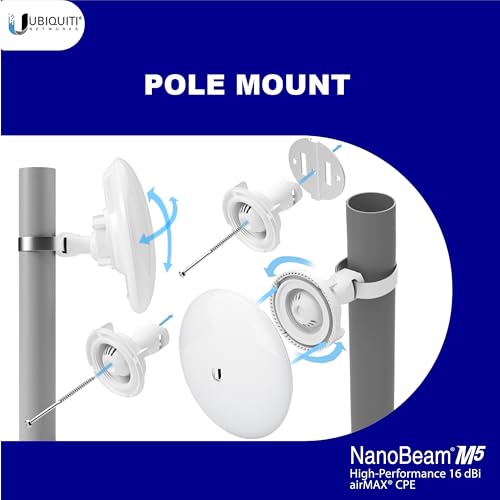 Wireless Bridge NBE-M5-16 Pre-Configured Bundle of 2, Ubiquiti NanoBeam Point to Point Wi-Fi Bridge Outdoor, Plug and Play 150+ Mbps, 5 GHz, 15+ km Link Range