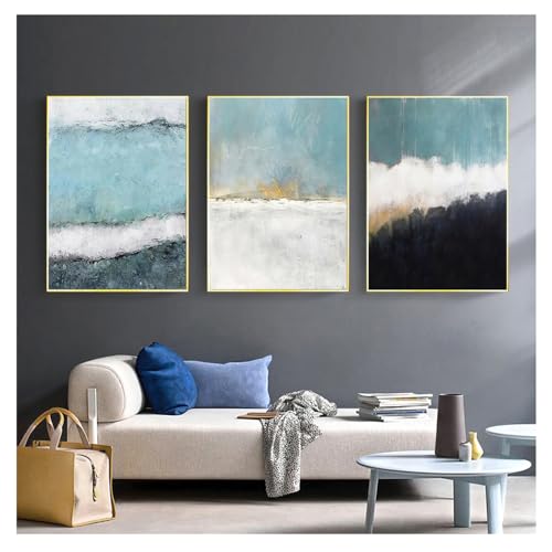 Set-Arte Moderno para Pared póster abstracto azul y negro tríptico para pasillo y salón