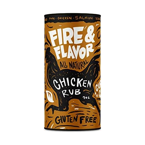 Fire & Flavor Texas Style Brisket Dry Rub Seasoning - BBQ Rub for Beef, Chicken, and Pork - 9oz Cover