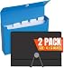 1InTheOffice Index Card Box, Poly Plastic, 4 x 6, 2/Pack