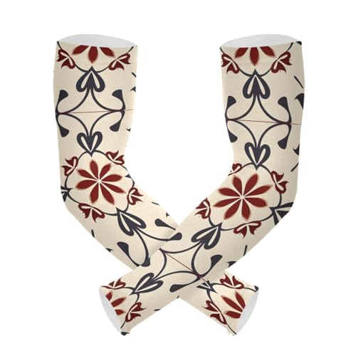 Hezely Outdoors Sun Protection Arm Sleeves Shading Flower Yellow -UV Cooling Sleeves for Gardening Harvesting Outdoors/Cycling Arm Warmers,for Men Women Youth