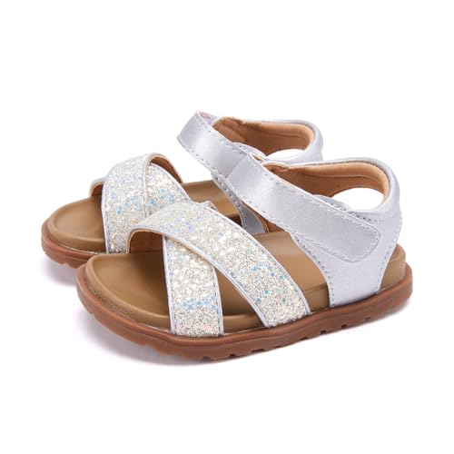 Image of BMCiTYBM Toddler Boys Girls Sandals Open Toe Arch Support Slides Adjustable Straps Cork Footbed Slippers for Indoor Outdoor
