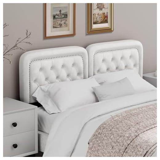 Beyetsea Tufted Upholstered Headboard King Size, Button Adjustable Height King Head Board Only, Sturdy and Durable Solid Wood with Nailhead Trim Headboards, Ideal for Bedroom, Dorm, Guest Room,Beige