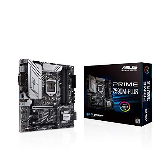ASUS Prime Z590M-PLUS LGA 1200(Intel11th/10th Gen) microATX Motherboard (PCIe 4.0, 10 Power Stages, 3X M.2 Slot,Thunderbolt 4 Header,1Gb LAN, SPI-TPM Header,M.2 Socket -Key E Wireless,Aura Sync RGB)