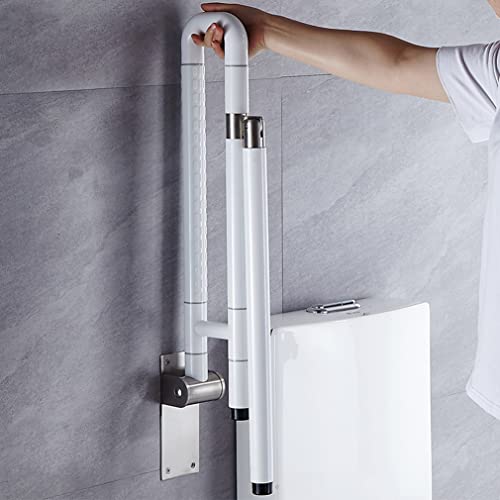 Barra di sostegno pieghevole da parete, antiscivolo, per anziani e disabili, maniglia di assistenza salvaspazio con anello luminoso, facile installazione per WC e doccia