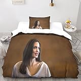 LIZZOT Angelina Jolie Housse De Couette Imprimé en 3D Literie Movie Character Enveloppe De Couette Adapté À Tous Les Âges Single（135x200cm）