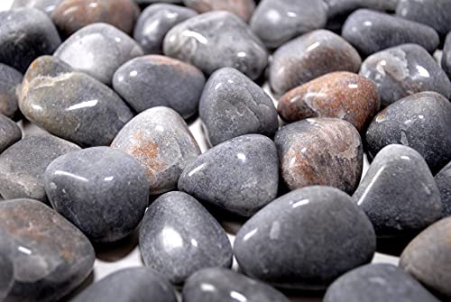 Image of Grey Pebbles for Decoration and Pebbles for Plants Pots, Table Decor, Home Decor, Vase Fillers - Decorative Pebbles Stones (1.9 Kgs, Grey Pebbles)
