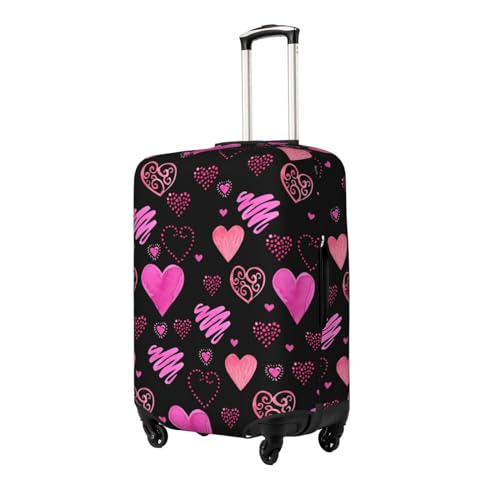 Red Watercolor Hearts Luggage Cover Washable Elasticated Luggage Covers for Suitcase tsa Approved Stylish Dust and Scratch Resistant Luggage Case Protector2